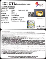 4.94/CT Natural Yellow Sapphire With Govt Lab Certificate-YELSA9U